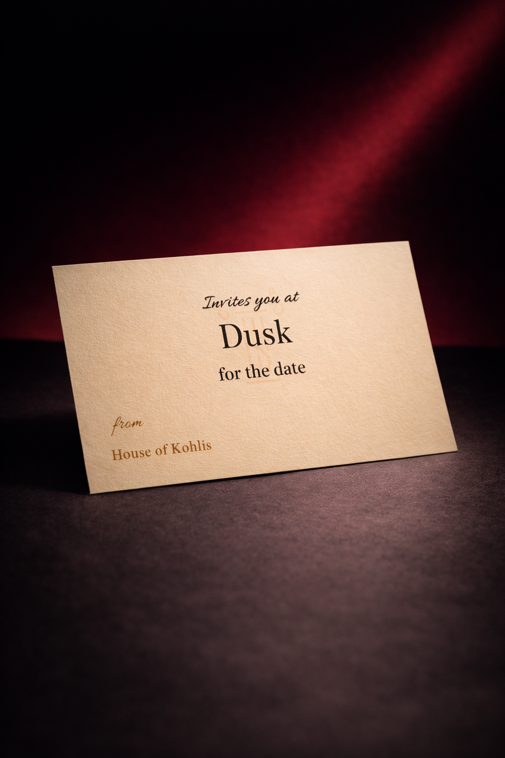 Dusk Pocket Perfume For Women Date Invite Card. House Of Kohlis