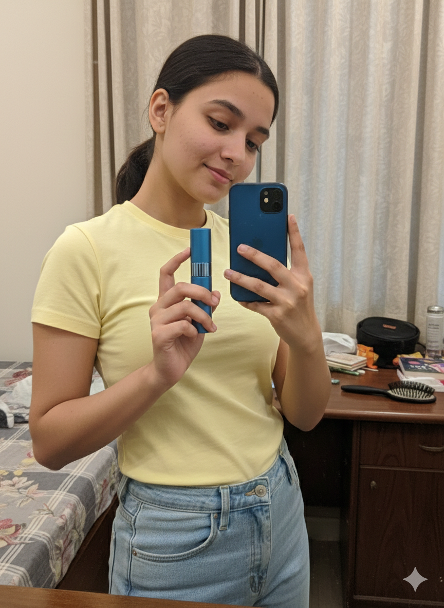 User holding the Dusk Pocket perfume for women in her hand. House of Kohlis